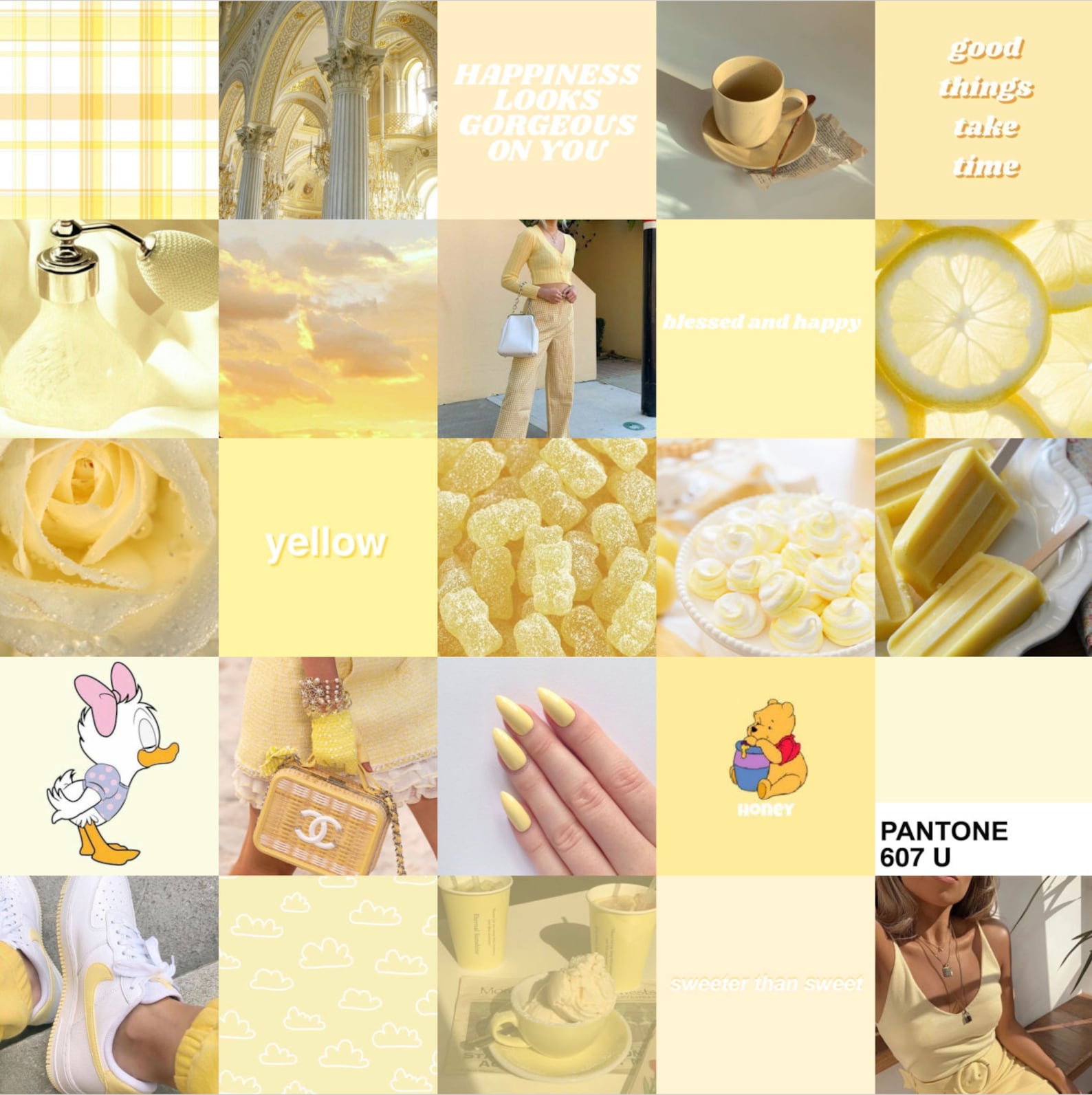 25 PCS Light/Pastel Yellow Aesthetic Photo Collage Kit Room | Etsy