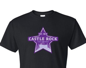 Castle Rock Colorado / Big Star - T-Shirt:  Fun Tees / T-Shirt Gifts - Made in USA, Adult - Unisex Sizes, Cotton / Poly Blend