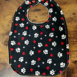 I love dogs on black Waterproof  Special needsToddler Bib
