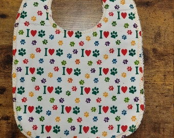 I Love Dogs Waterproof Special needs Toddler Bibs