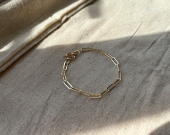 Gold Chain Bracelet, Paperclip Bracelet, Gold Bracelet, Gold Jewellery