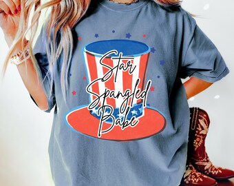 Camiseta patriótica: Star Spangled Babe, camiseta del 4 de julio