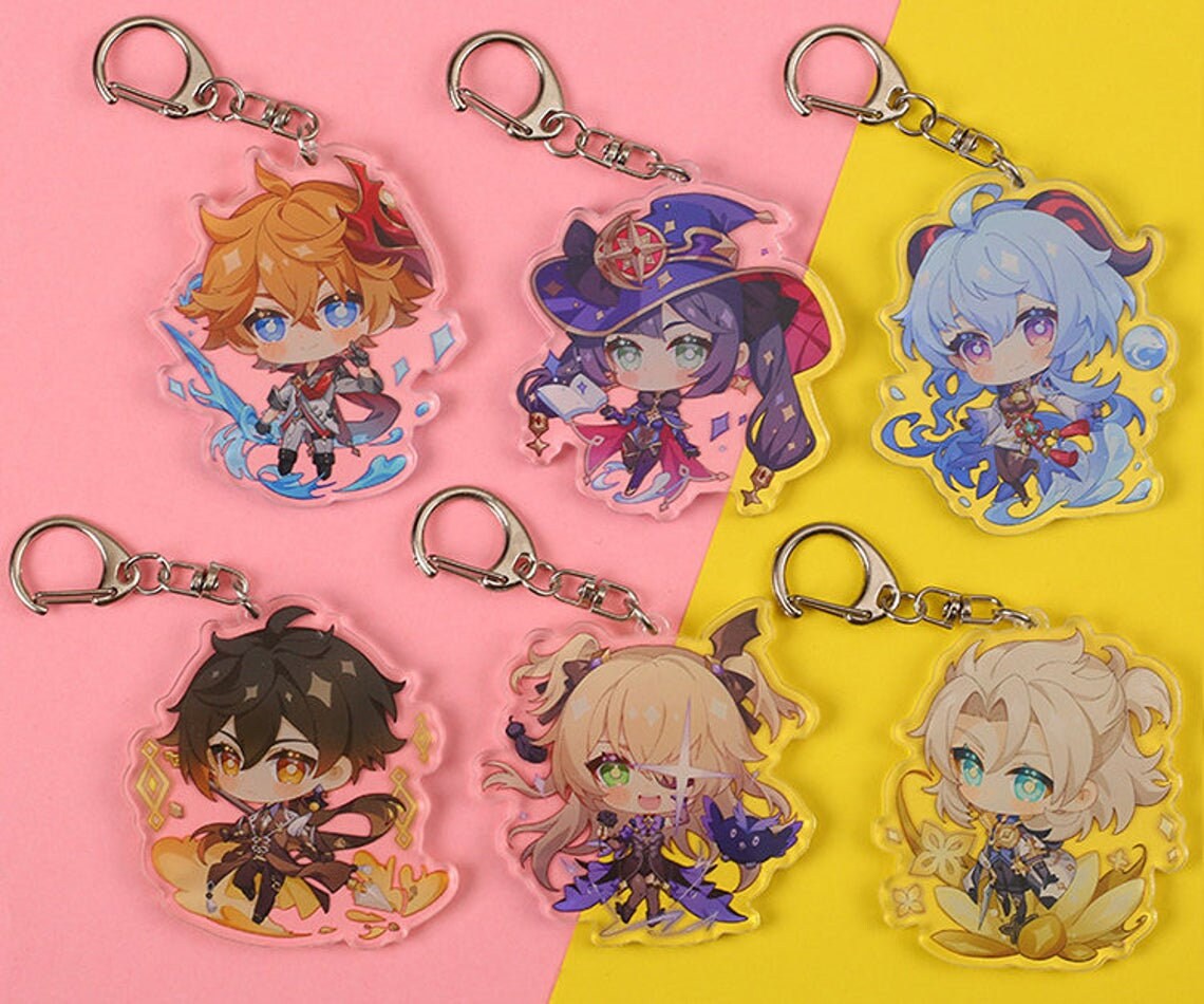 Genshin Impact Keychain, Acrylic Plastic Keychain Charm, Different Ch…