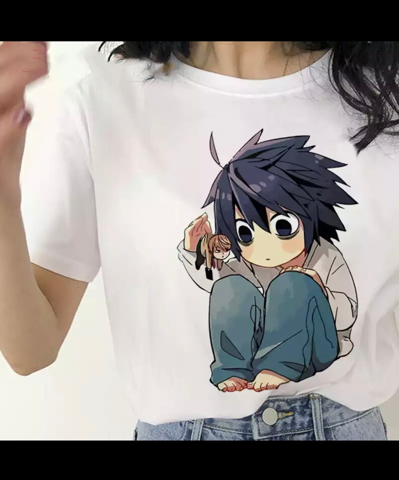 Tee Shirt Death Note L Light Yagami Ryuk Clothes Streamer Etsy