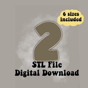 Two Cookie Cutter, Sugar Cookie Cutters, number cookie cutter, number 2 cookie cutter, STL File, Digital Download