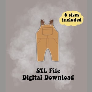 overalls Cookie Cutter, baby overall Cookie Cutters, baby shower cookie cutter, Sugar Cookie Cutter STL File, Cookie Cutter digital download