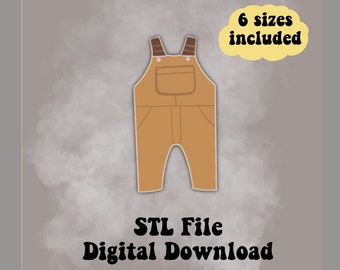 overalls Cookie Cutter, baby overall Cookie Cutters, baby shower cookie cutter, Sugar Cookie Cutter STL File, Cookie Cutter digital download