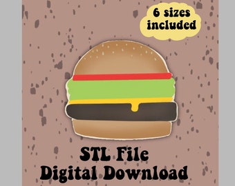 Hamburger koekjesvormer STL-bestand, voedselvorm koekjesvormers, voedselkoekjesvormer, burgerkoekjesvormer, voedselkoekjesvormer STL-bestand