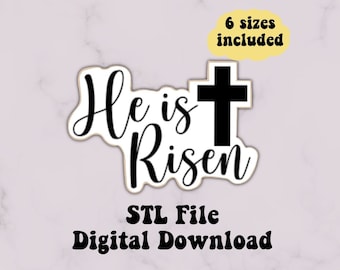 Er ist auferstandener Ausstechform, Kreuz-Ausstechform, Zucker-Ausstechform, Bibel-Ausstechform, religiösem Keks, Oster-Ausstechform, STL-Datei