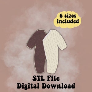 Baby Cookie Cutter STL, baby onesie Cookie Cutters, baby shower cookie, Sugar Cookie Cutter STL File, Cookie Cutter digital download