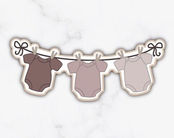 Clipped Onesies Cookie Cutter, Cookie Cutter, Baby Cookie, Onesie Cookie Cutter, Baby Shower Cookie Cutters, baby shower cookies