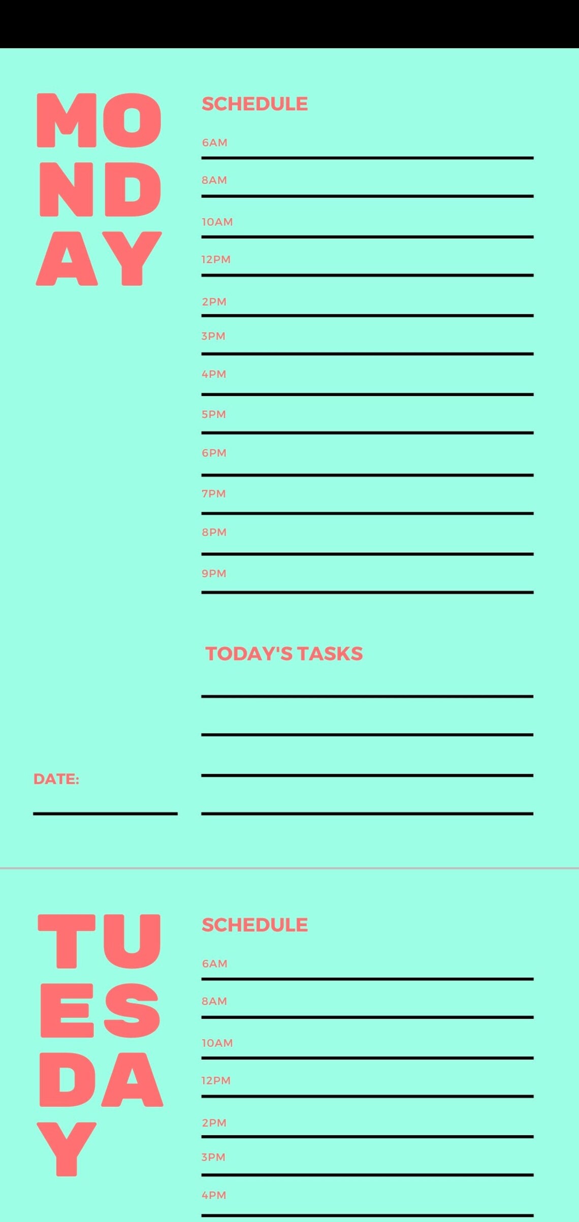 Weekly 7 Day PDF Printable Digital Planner - Etsy Canada