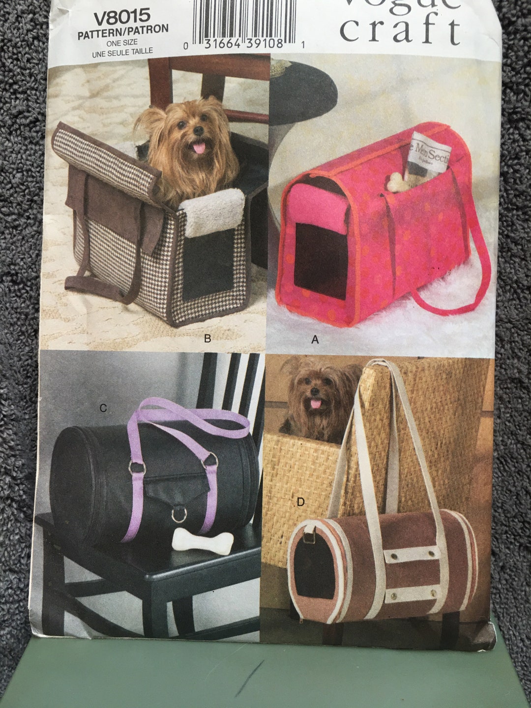 Vogue 8015 Pet Carrier Pattern UNCUT Etsy