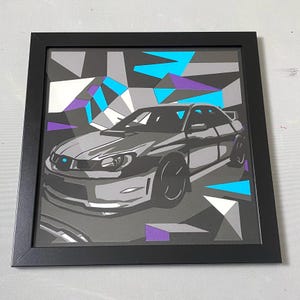 Subaru WRX Sports Car Artwork 11x11