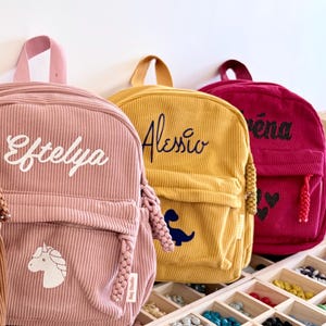 Sac à dos enfant personnalisé en velours côtelé