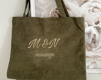 Personalized velvet tote bag