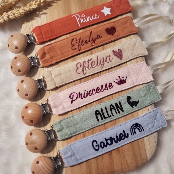 Pinza chupete de tela personalizada