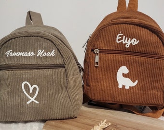 Personalized corduroy children's backpack