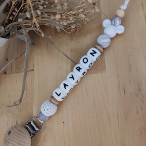 Personalized pacifier clip