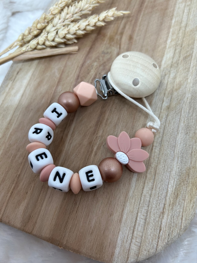 Personalized pacifier clip Blush