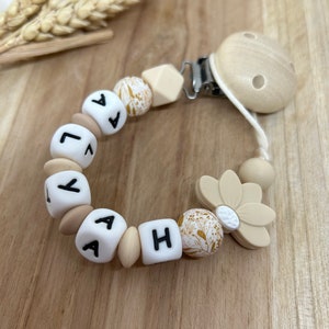 Personalized pacifier clip Crème