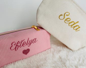Personalized velvet pencil case