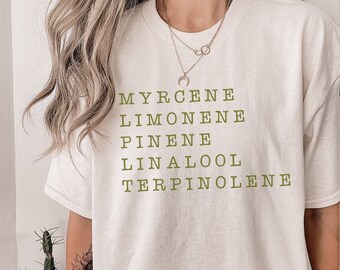 Terpenes 420gifts Terpene Art Stoner Gifts THC Weed Accessories CBD Stoner Accessories THC Molecule Weed Shirt Smoker Gifts