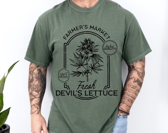 Devils Lettuce Farmers Market Shirt Stoner Gifts For Him Weed Accessories Cannabis THC Weed Shirt Stoner Shirt Weed Clothes Budtender CBD