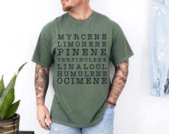 Terpenes CBD Stoner Shirt Weed Shirt Budtender Dispensary Stoner Gifts For Him  Stoner Essentials Weed Accessories THC 420 T-shirt  Cannabis