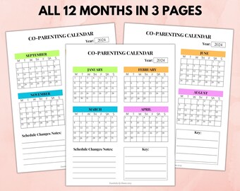 Printable Custody Calendar 2024 With Sunday and Monday Start, Co Parenting Calendar With Year at a Glance Tracker, Custody Planner - Etsy Printable Custody Calendar 2024 With Sunday and Monday Start, Co Parenting Calendar With Year at a Glance Tracker, Custody Planner - Etsy