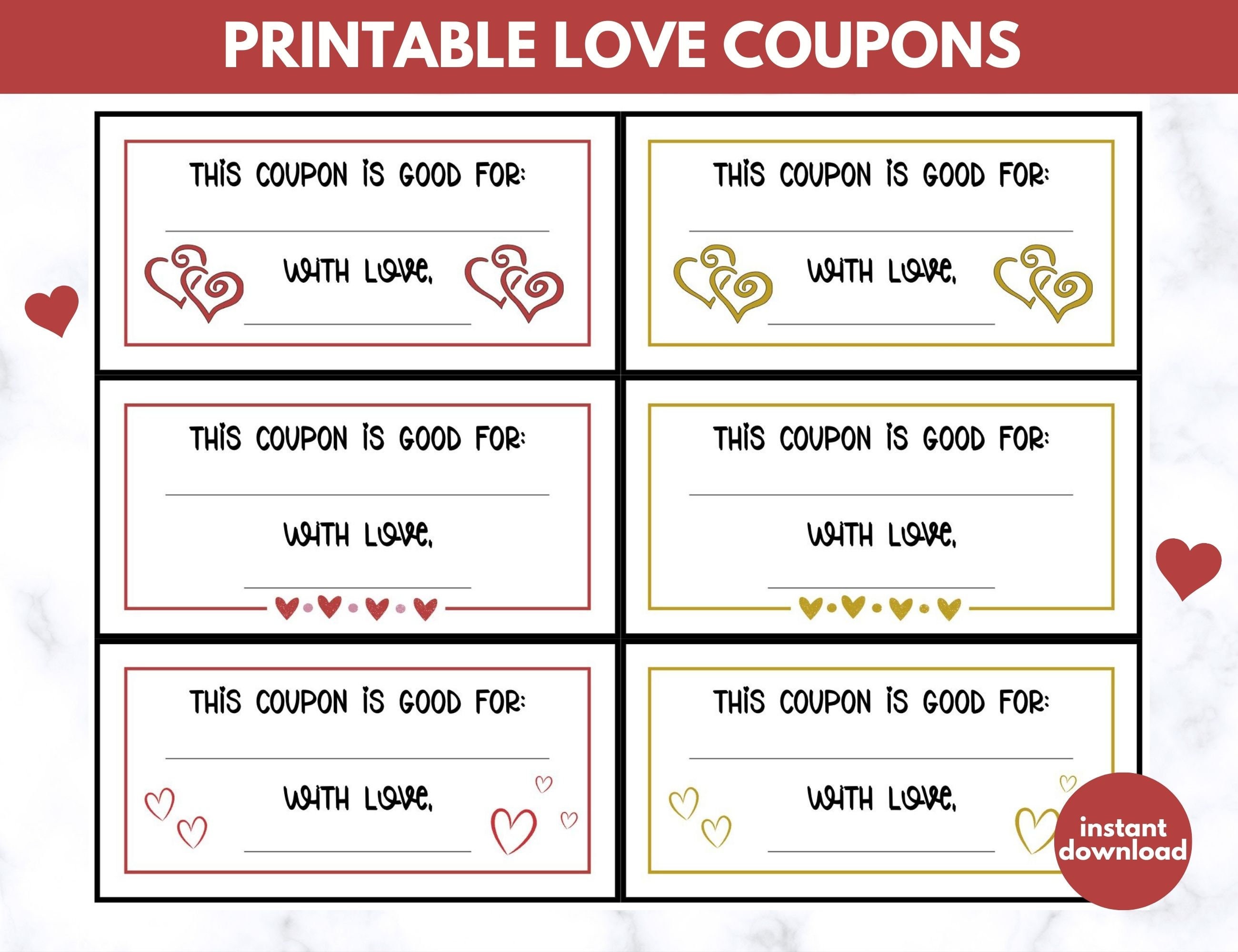 Printable Love Coupons For Him Printable Love Coupons For Him
