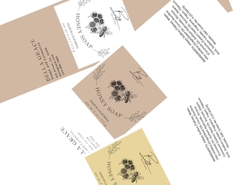 Honey Editable Soap Label Template, Custom Soap Label, Homemade Soap Labels, Printable Labels, Packaging Design, Soap Making Suppllies