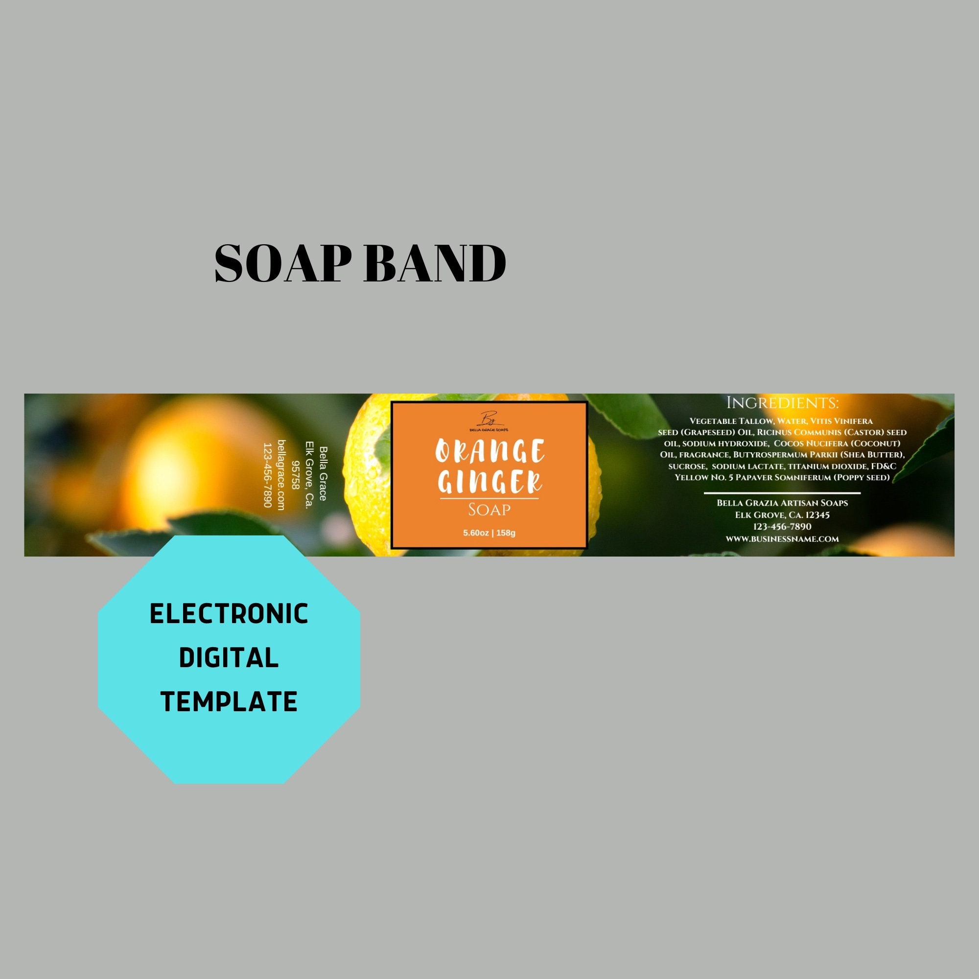 Editable Soap Wrapper Label Template for Canva Organic Printable Belly