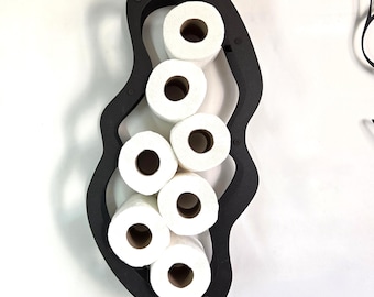 Metal Wavy Toilet Paper Holder: Modern Bathroom Shelf