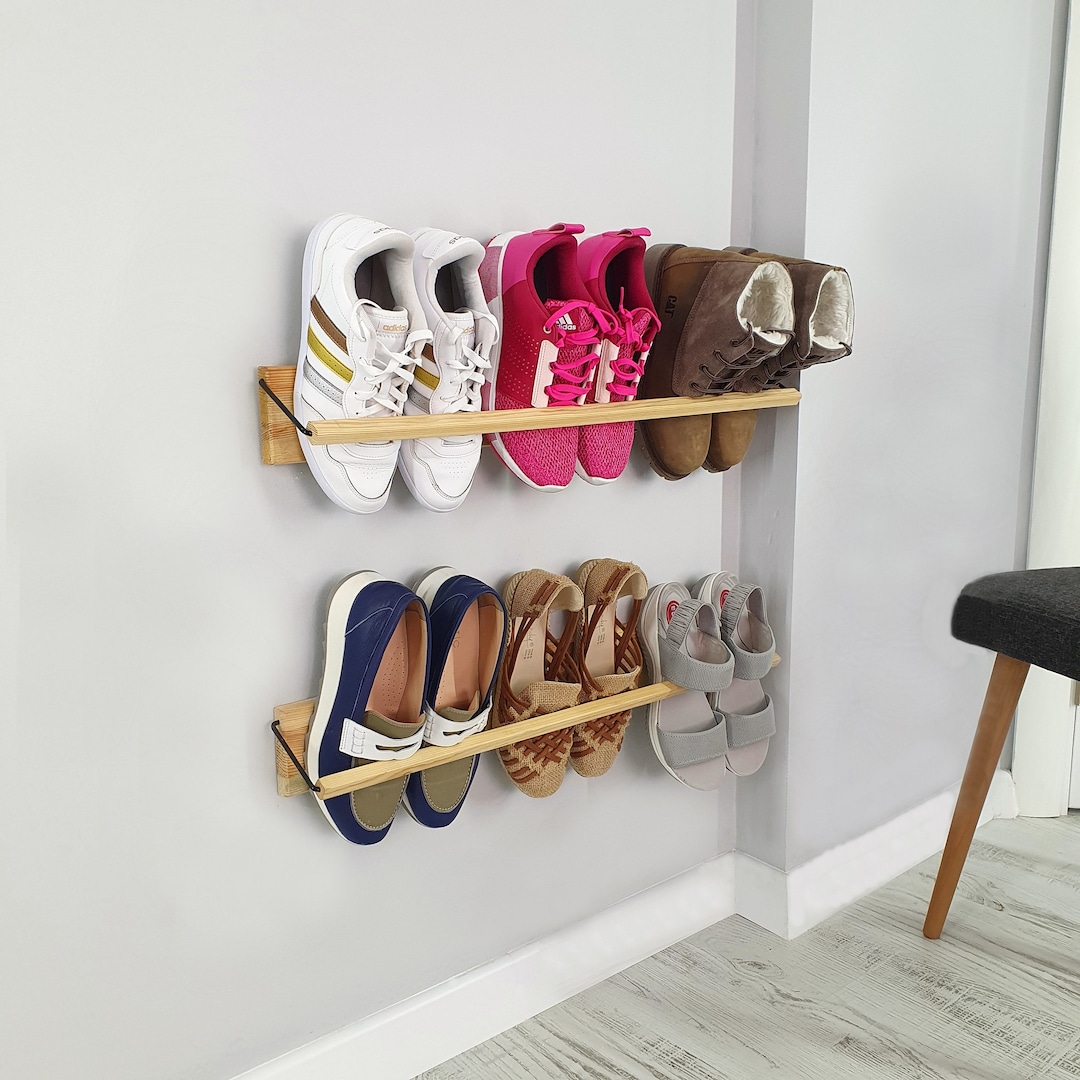 Wood Shoe Rack Reclining 6 Pairs in Sonoma Color 60x30x42cm 