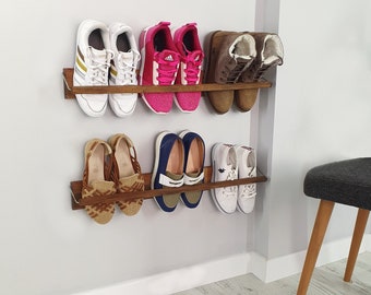 Shoe Rack Wall Mounted Entryway Organization Vertical shoe storage shelf Door shoe storage Narrow and small space saver