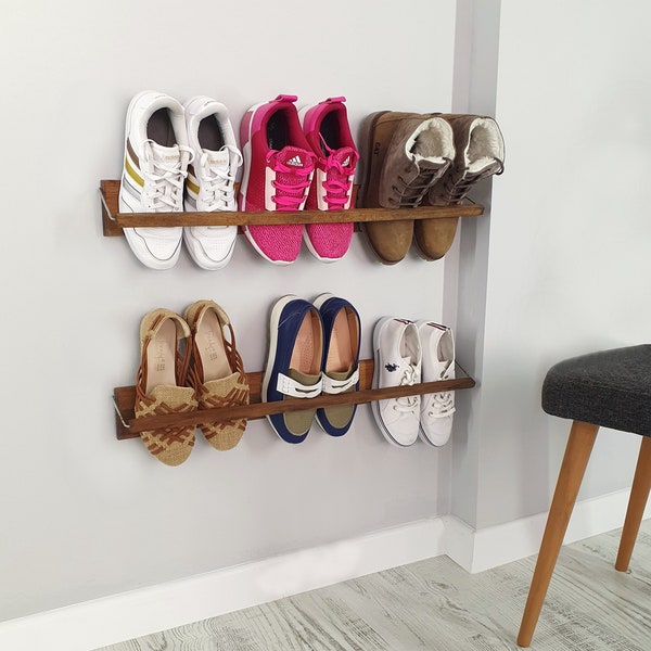 Shoe Rack Wall Mounted Entryway Organization Vertical shoe storage shelf Door shoe storage Narrow and small space saver