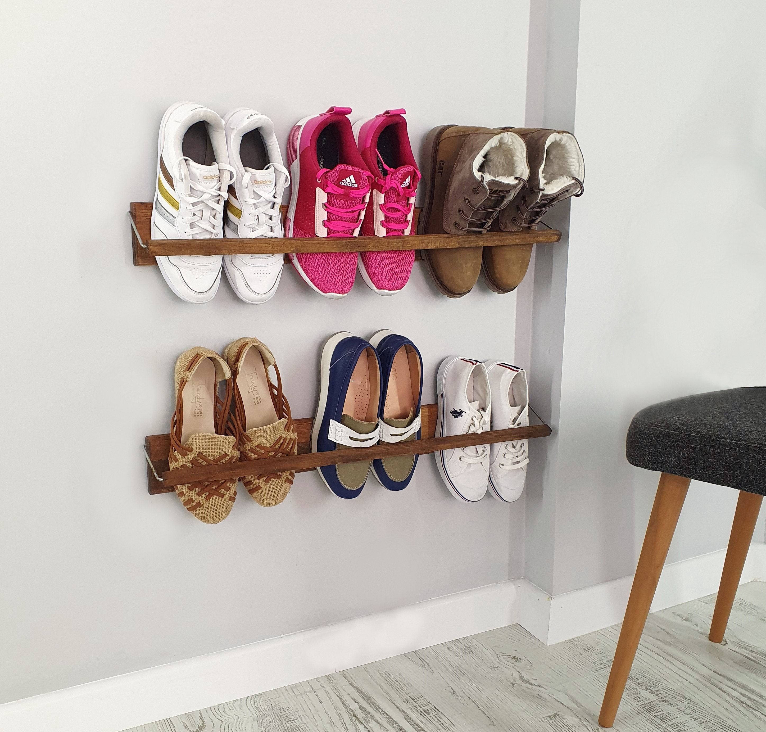 27 Stellar Shoe Storage Ideas For Small Spaces - Tiny Partments  Shoe  storage small space, Wooden shoe racks, Wooden shoe storage