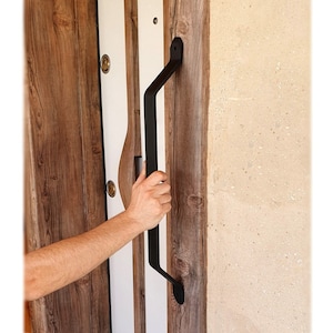 Wrought Iron Handrail: Indoor Outdoor Safety Grab Bar, Black or White