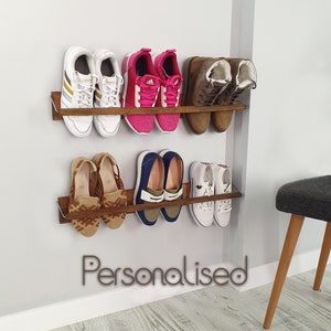 Shoe Rack Wall Mounted Personalised Entryway Organization, Narrow and small space saver, Vertical Door shoe storage shelf