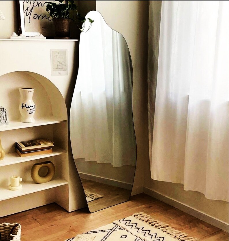 Full Length LED Wavy Mirror frameless Floor Mirror Full Etsy