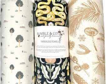 Nature Trio Paperless Towels || Unpaper Towels || Zero Waste Kitchen 12x12 Sheets
