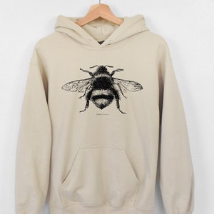 Hoodie BUMBLE BEE || Hommelsweater met capuchon || Nature Eco-hoodies Genderneutraal cadeau
