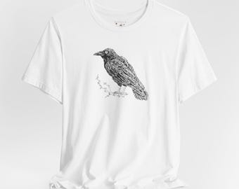 Raven Tee Shirt || Raven T-Shirt || Raven Crow Tree Eco T-shirt || Wildlife Tee