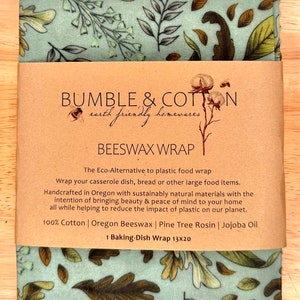 Beeswax CASSEROLE Wrap 13x20 Plastic-free BAKINGDISH Wrap Zero-waste Food Wrap image 4