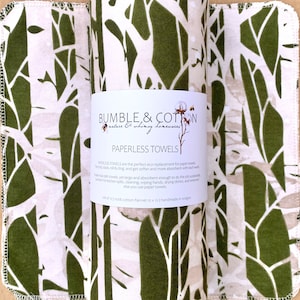 Trees Paperless Towels || Unpaper Towels || Eco Kitchen Gift Botanical || 12x12 Sheets