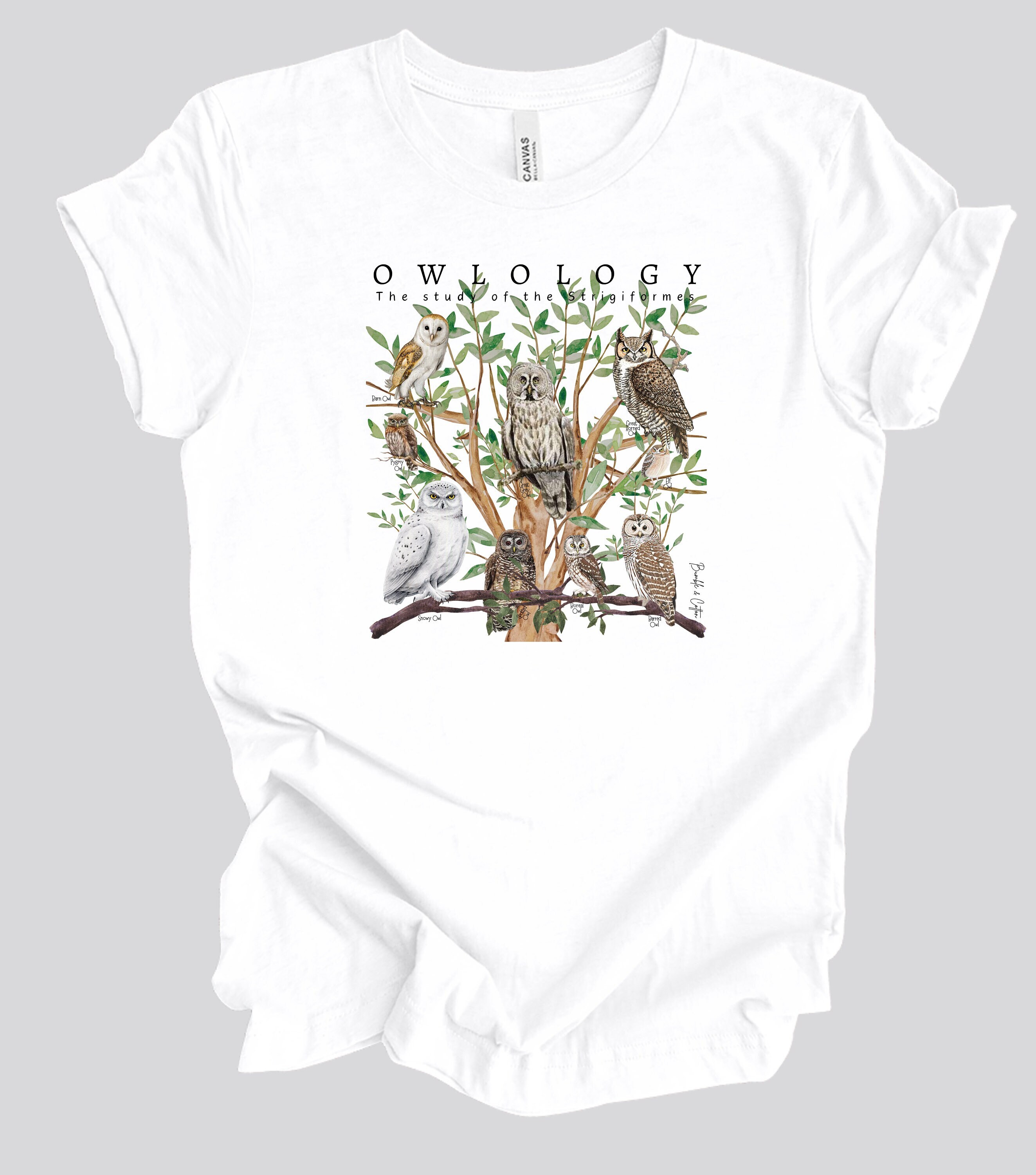 OWLOLOGY Tee Shirt || Owl T-Shirt || Wildlife Bird Eco T-shirt || Raptors Owls Strigiformes Gender N