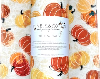 New Pumpkins Paperless Towels || Reusable Paper Towels || Eco-Friendly Fall Gift || 12x12 || Classic Collection