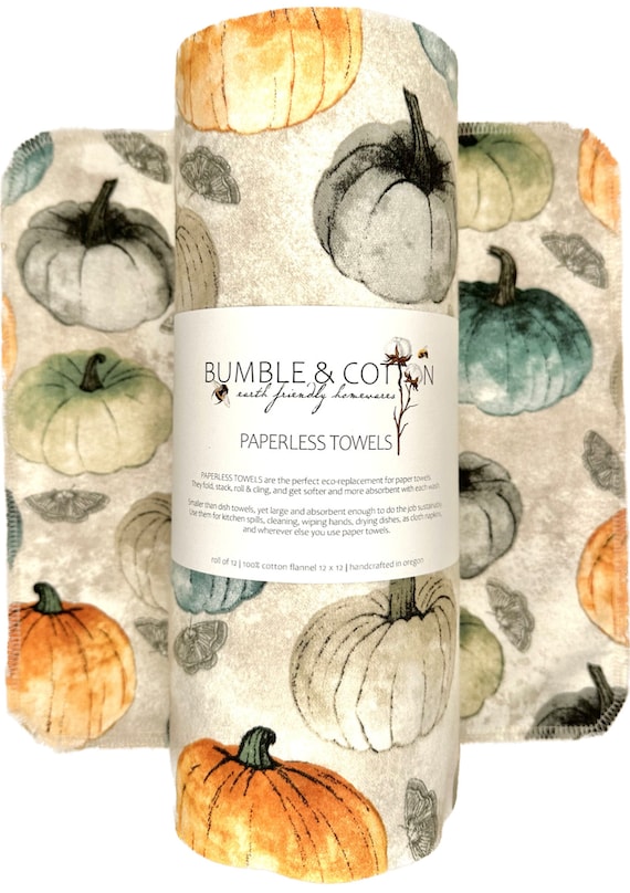Pumpkins Paperless Towels || Reusable Paper Towels || Eco-Friendly Gift || 12x12 || Fall Thanksgiving cloth napkins || Classic Collection