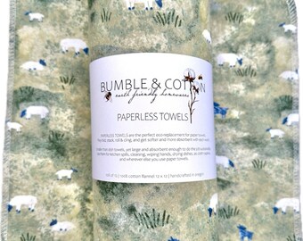 Sheepers Paperless Towels || Unpaper Towels || Zero-Waste Kitchen 12x12 Sheets